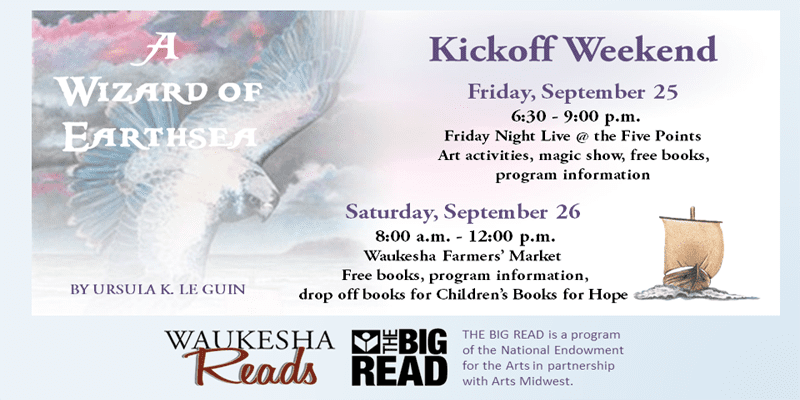 Waukesha Reads kickoff weekend poster.