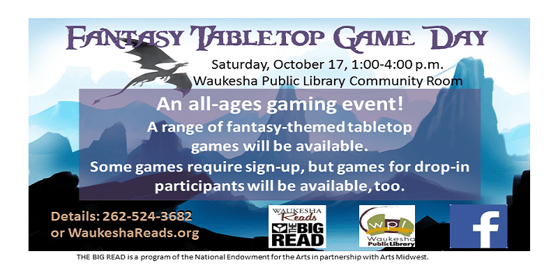 Waukesha Reads Fantasy Game Day October 17