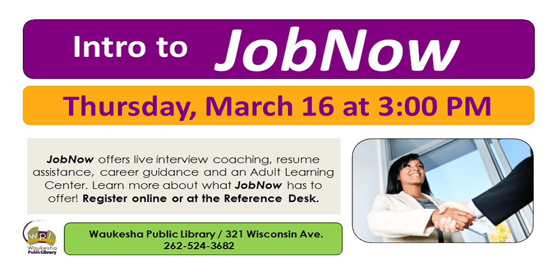 Introduction to JobNow March 16 3:00 PM