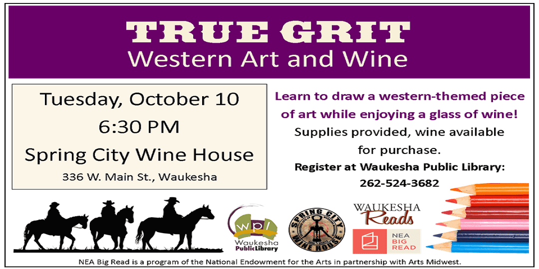 Western art and wine drawing event.