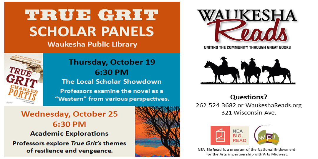 True Grit scholar panels at Waukesha library.