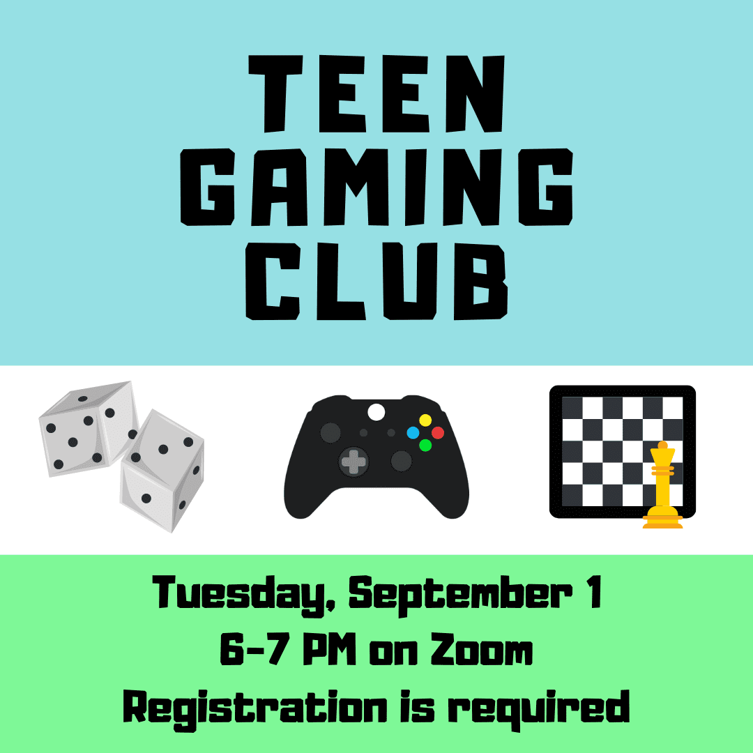 Teen gaming club meeting on Zoom.