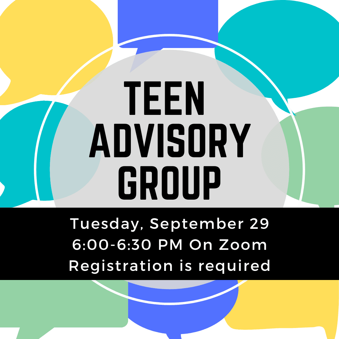 Teen Advisory Group meeting on Zoom.