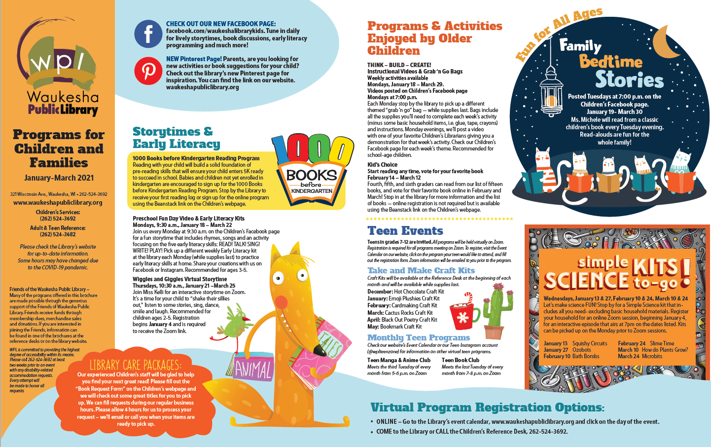 Waukesha Public Library programs for families.