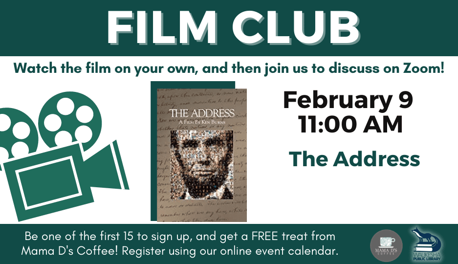 Film Club: The Address on February 9th.
