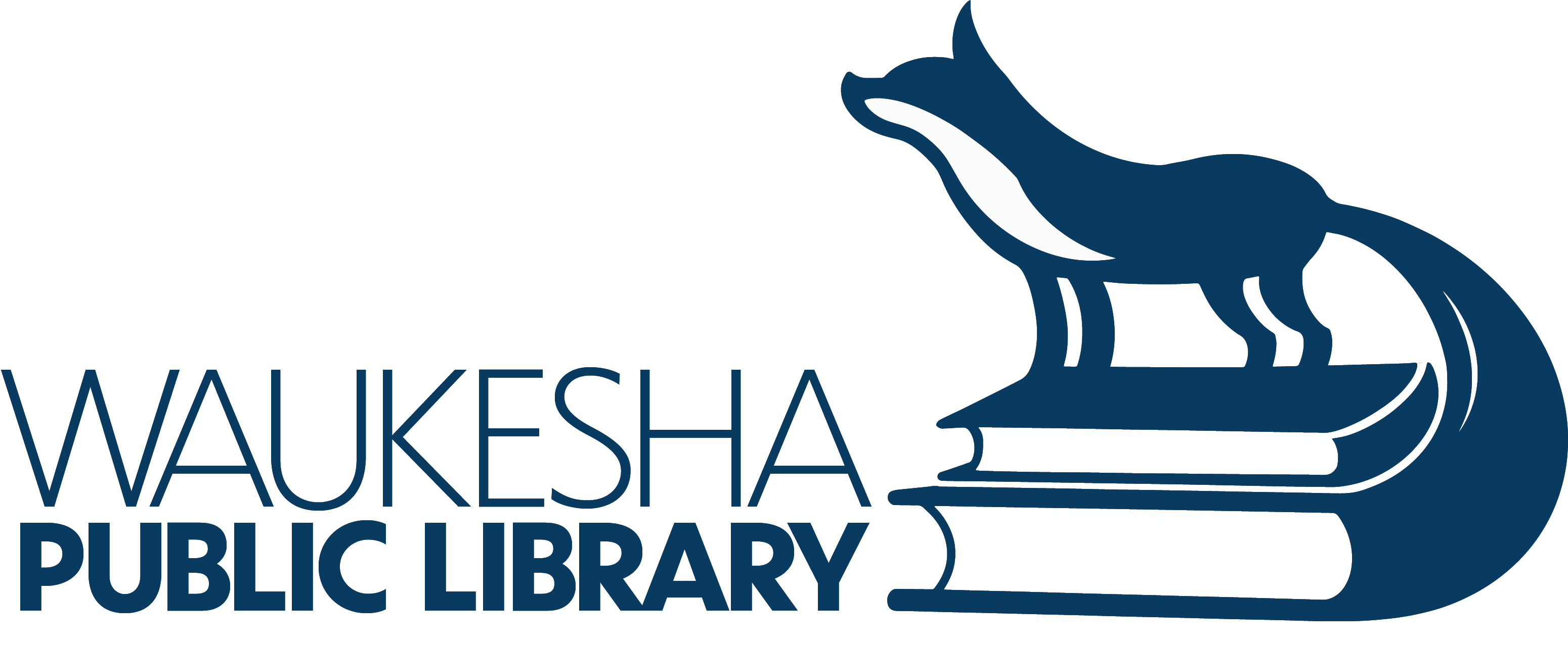 Waukesha Public Library logo with a fox.