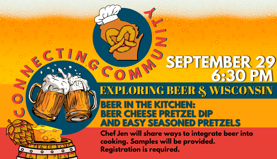 Beer and Wisconsin event poster.
