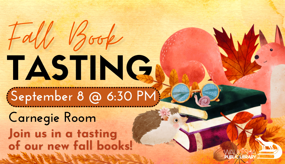 Fall book tasting event poster.