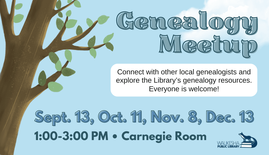 Genealogy Meetup at the library.